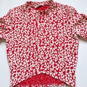 Red, floral crop top